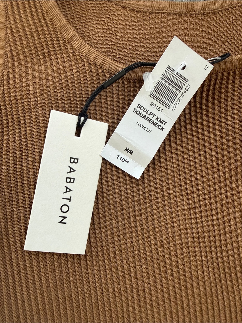 Babaton Ribbed Square-Neck Tank Top - Camel - Picture 3 of 4